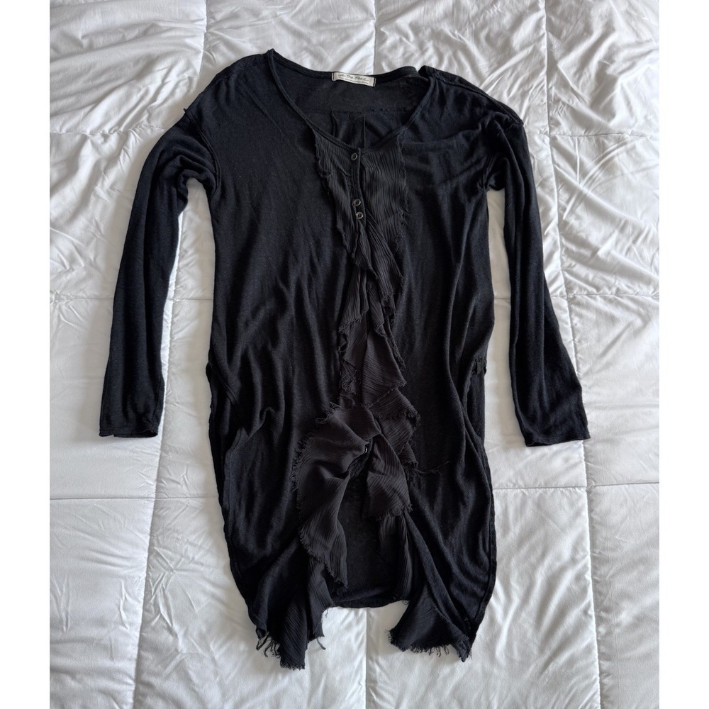 We The Free Black Blouse Cardigan Women's Size Small Black Button Down